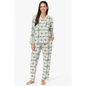 Van Winkle Co. Women’s Holiday Winter Portugese Flannel Ice Blue Pajamas S